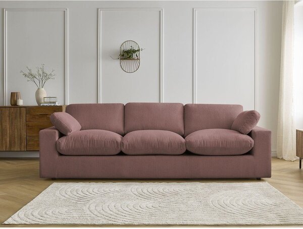 Ružová menčestrová pohovka 250 cm Belair – Bobochic Paris