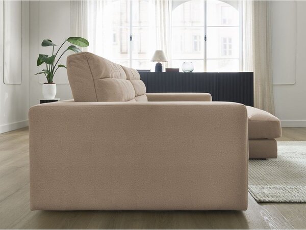 Taupe zamatová rohová pohovka (pravý roh/s leňoškou) Sierra – Bobochic Paris
