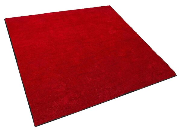 Koberec červený 200 x 200 cm moderný všívaný strojom obdĺžnikový huňatý s vysokým vlasom