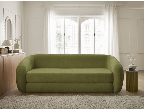 Zelená ženilková rozkladacia pohovka 228 cm Neyo – Bobochic Paris