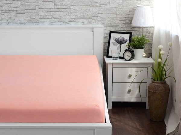 XPOSE® Detská jersey plachta Exclusive - lososová 80x160 cm