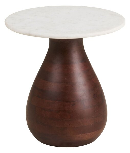 Okrúhly odkladací stolík s mramorovou doskou ø 40 cm Heide – House Nordic