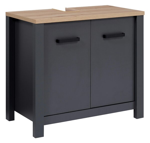 SKRINKA POD UMÝVADLO, antracitová, antracitová, 70/63/40 cm home24 - Kúpeľňové skrinky, Online Only
