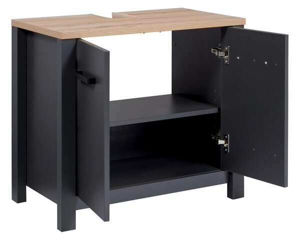 SKRINKA POD UMÝVADLO, antracitová, antracitová, 70/63/40 cm home24 - Kúpeľňové skrinky, Online Only