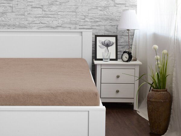 XPOSE® Detská froté plachta Exclusive - hnedá 60x120 cm