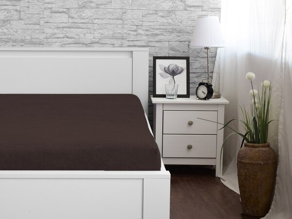 XPOSE® Detská froté plachta Exclusive - tmavo hnedá 60x120 cm