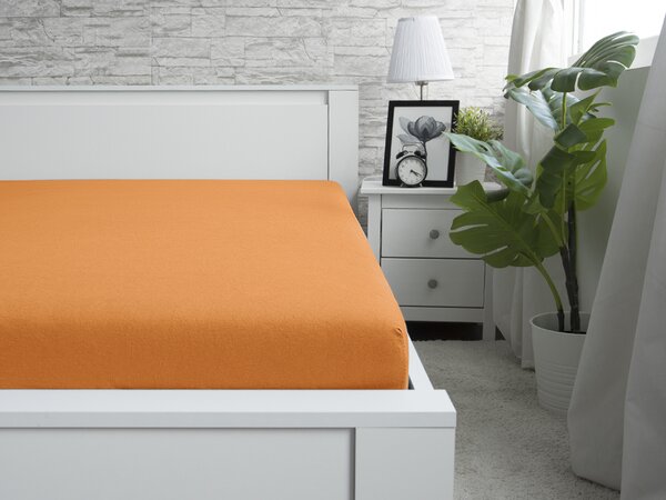 XPOSE® Detská jersey plachta Exclusive - oranžová 80x160 cm