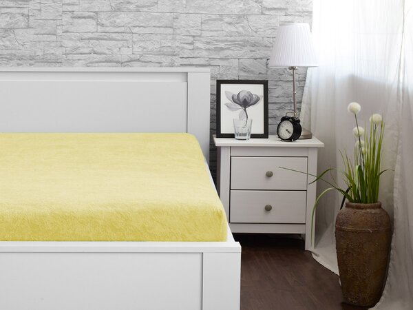 XPOSE® Detská froté plachta Exclusive - žltá 70x140 cm