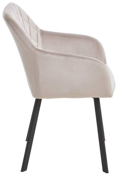 STOLIČKA S PODRÚČKAMI, železo, zamat, taupe Livetastic - Stoličky, Online Only