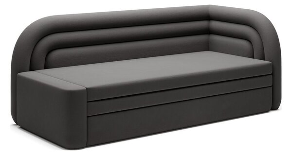 Taupe zamatová rozkladacia/s úložným priestorom pohovka pravý roh 223 cm Fabillo – ELTAP