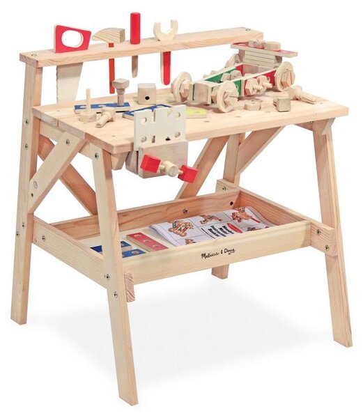 Melissa & Doug drevený pracovný stôl s 55 stavebnými kusmi