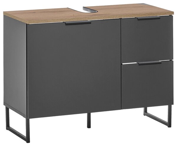 SKRINKA POD UMÝVADLO, čierna, čierna, farba duba, 80/60/35 cm home24 - Kúpeľňové skrinky, Online Only