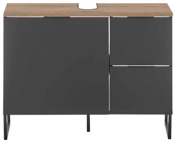SKRINKA POD UMÝVADLO, čierna, čierna, farba duba, 80/60/35 cm home24 - Kúpeľňové skrinky, Online Only
