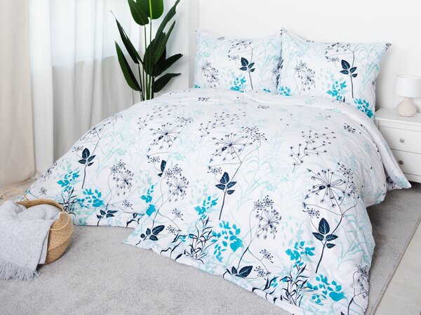 XPOSE® Bavlnené obliečky AIGA na dve postele - modré