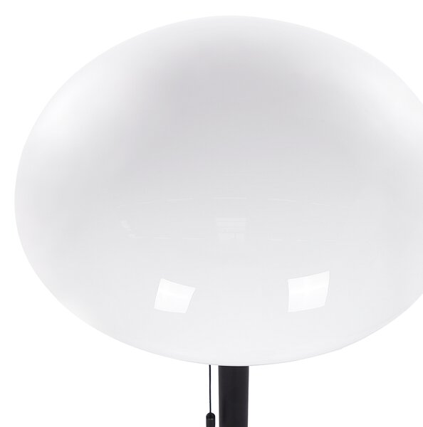 Stolná lampa čierna biela zlatá sklo železo 55 cm pologuľovité tienidlo nočná lampa retro štýl spálňa