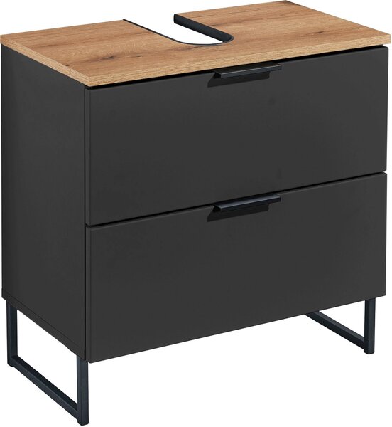 SKRINKA POD UMÝVADLO, sivá, čierna, farba duba, 60/60/35 cm home24 - Kúpeľňové skrinky, Online Only
