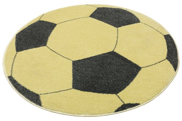 Koberec Lima G758A Football, žltý / grafitový kruh