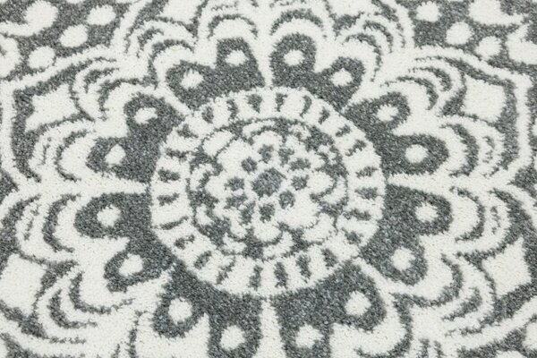 Koberec Lima G757A mandala, krémový / sivý kruh