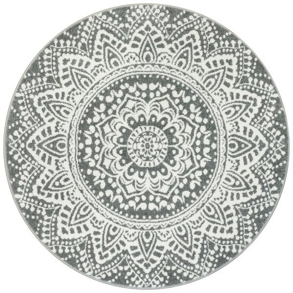 Koberec Lima G757A mandala, krémový / sivý kruh