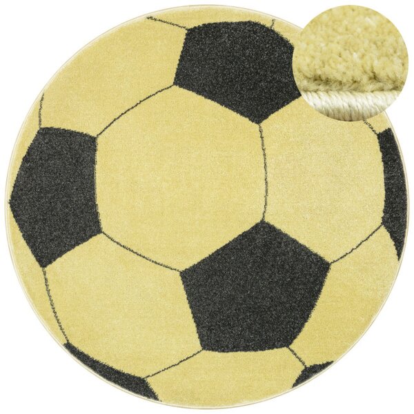 Koberec Lima G758A Football, žltý / grafitový kruh