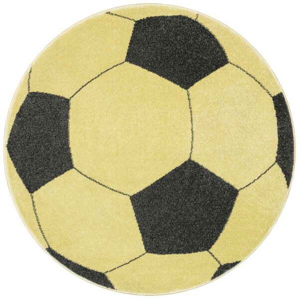 Koberec Lima G758A Football, žltý / grafitový kruh