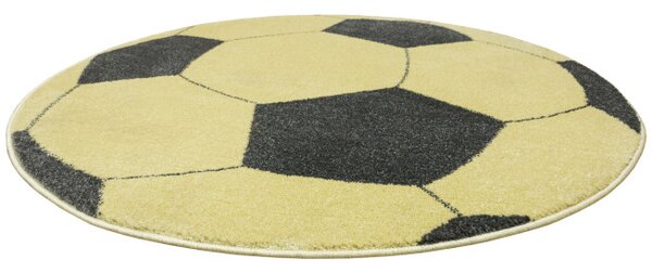 Koberec Lima G758A Football, žltý / grafitový kruh