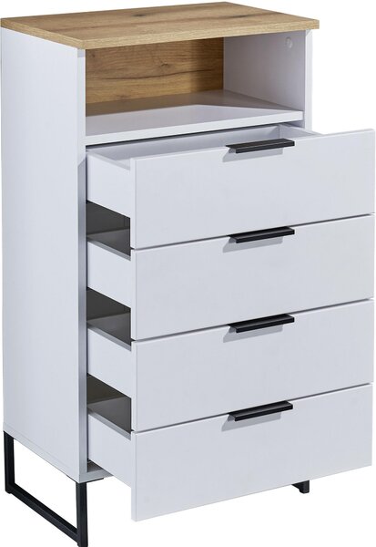 STREDNE VYSOKÁ SKRINKA, biela, farba duba, 50/91/32 cm home24 - Kúpeľňové skrinky, Online Only