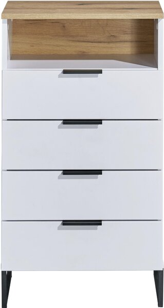 STREDNE VYSOKÁ SKRINKA, biela, farba duba, 50/91/32 cm home24 - Kúpeľňové skrinky, Online Only