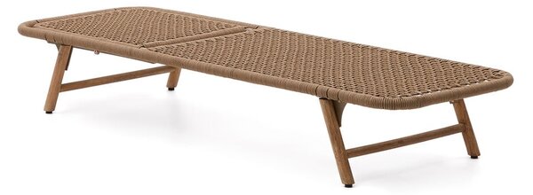 Hnedé drevené/kovové záhradné ležadlo Dandara – Kave Home