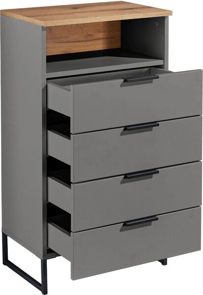 STREDNE VYSOKÁ SKRINKA, sivá, farba duba, 50/91/32 cm home24 - Kúpeľňové skrinky, Online Only