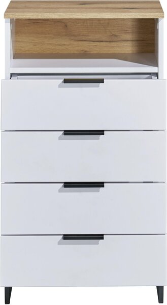 STREDNE VYSOKÁ SKRINKA, biela, farba duba, 50/91/32 cm home24 - Kúpeľňové skrinky, Online Only