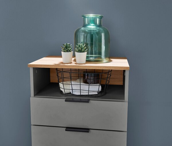 STREDNE VYSOKÁ SKRINKA, sivá, farba duba, 50/91/32 cm home24 - Kúpeľňové skrinky, Online Only