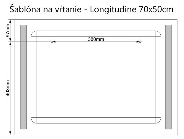 LED zrkadlo Longitudine 70x50cm studená biela - wifi aplikácia