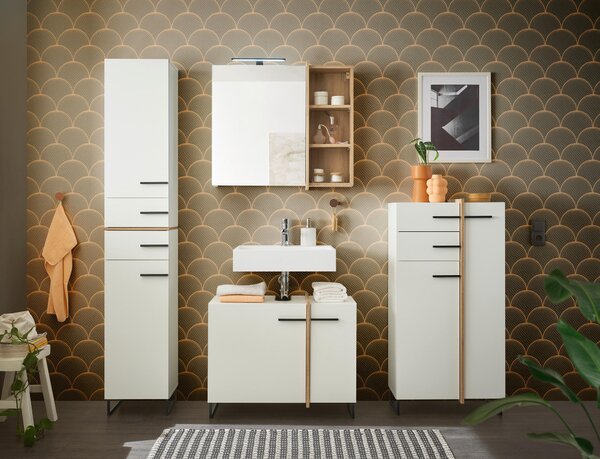 SKRINKA POD UMÝVADLO, biela, biela, farba duba, 80/64/41 cm home24 - Kúpeľňové skrinky, Online Only