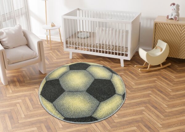 Koberec Lima G758A Football, grafitový / žltý kruh