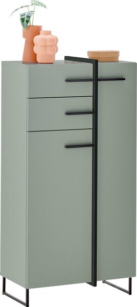 STREDNE VYSOKÁ SKRINKA, zelená, čierna, 60/119/35 cm home24 - Kúpeľňové skrinky, Online Only