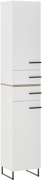 VYSOKÁ SKRINKA, biela, biela, farba duba, 35/194/33 cm home24 - Kúpeľňové skrinky, Online Only