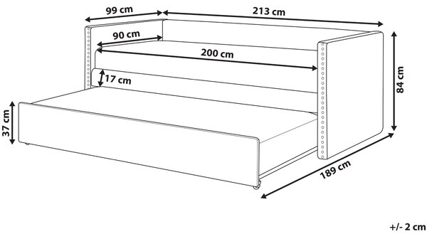 Rozkladacia posteľ béžová zamatová čalúnená 90 x 200 cm drevené lamely nábytok do spálne