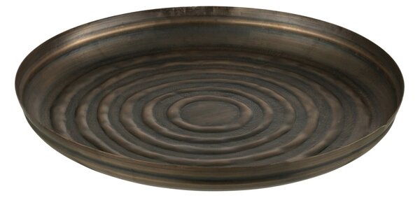 Bronzová antik okrúhla kovová tácka Cassic – Ø 40 *5 cm - J-Line by Jolipa