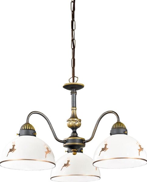 Kolarz 731.83.150 - Luster na reťazi NONNA 3xE27/75W/230V jelení, ružové zlato