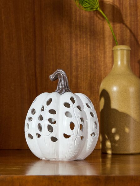 Sinsay - Sviečnik na čajovú sviečku v tvare tekvice - krémová