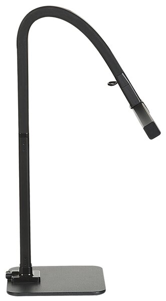 Stolná LED lampa čierna hliník syntetický materiál stmievač senzor s 3 farbami osvetlenie do kancelárie a študovne