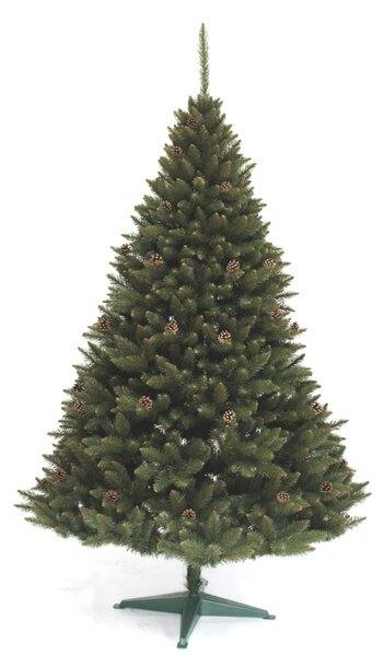 JAKS Vianočný stromček smrek horský so šiškami zelený 120 cm
