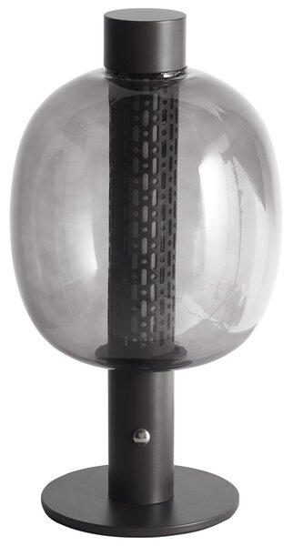 Stolná LED lampa čierna bezdrôtová hliníková sklenené tienidlo moderné osvetlenie do interiéru