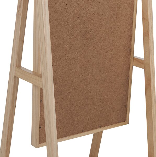 Stojace zrkadlo svetlohnedé drevený rám 43 x 170 cm a s policou moderný dizajn