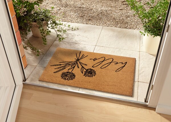 Hanse Home, Rohožka Hello 105569 - na von aj na doma, 45x75, hnedá, chodba / predsieň