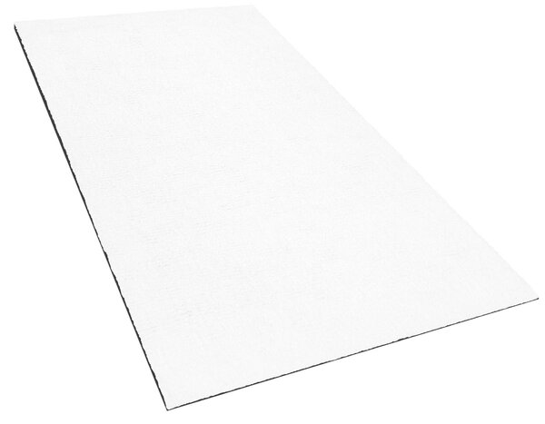 Koberec biely 80 x 150 cm moderný všívaný strojom obdĺžnikový huňatý s vysokým vlasom