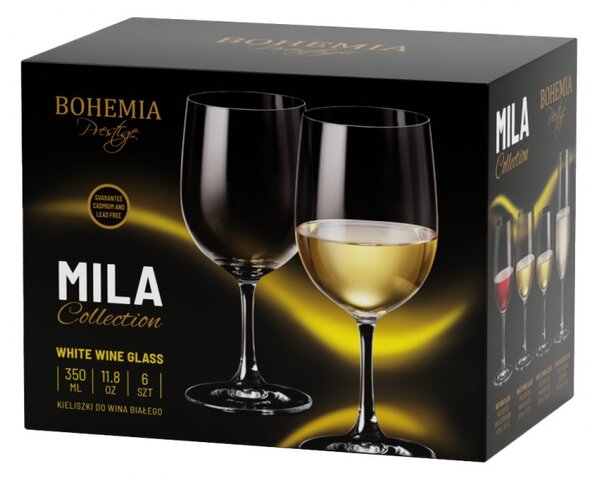 BOHEMIA PRESTIGE MILA POHÁR NA BIELE VÍNO 350ML SADA 6KS
