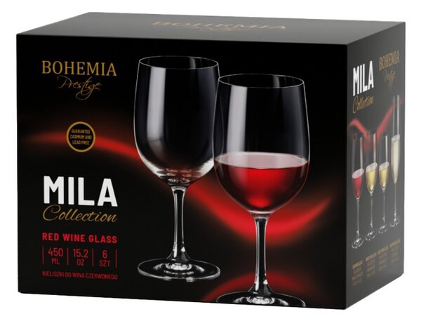 BOHEMIA PRESTIGE MILA POHÁR NA ČERVENÉ VÍNO 450ML SADA 6KS