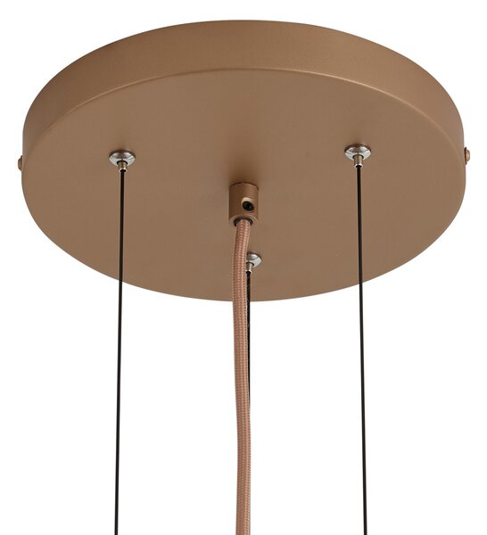 Retro závesná lampa tmavý bronz s jantárovým sklom - Barb